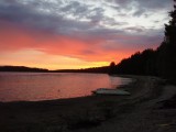 закат, озеро Линдозеро