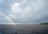 Непогода на озере Вагатозеро и радуга