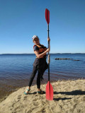 Девушка с веслом, на берегу озера Сямозеро
