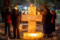 Праздник Богоявления (Крещения) в поселке Пряжа. Карелия. 18 января 2019.
