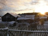 Зимний вечер в старинной деревушке Лахта.